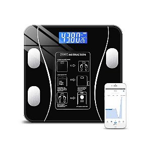 Balança Digital Bioimpedância Corporal Vidro 140kg Bluetooth