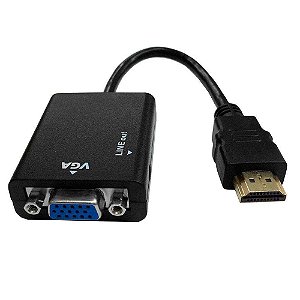Cabo Adaptador Conversor HDMI para VGA com Saída P2 de áudio