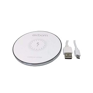 Carregador Rápido QI Wireless Sem Fio Exbom Borda de LED TQI-F18