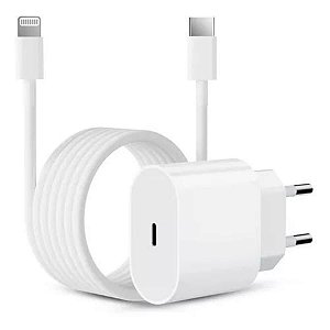 Carregador Turbo 20w + Cabo Conector Compatível iPhone Lightning
