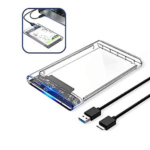 Case HD 2.5" e SATA SSD USB 3.0 Transparente