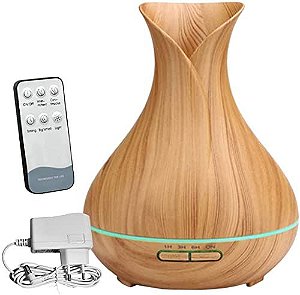 Umidificador Difusor Aromatizador Com Controle Remoto 400ml Led 7 Cores