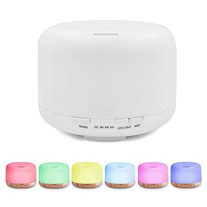 Difusor de Aromas Aromatizador Elétrico 500ml Led 7 cores com Controle Remoto Umidificador e Purificador de Ar para a su