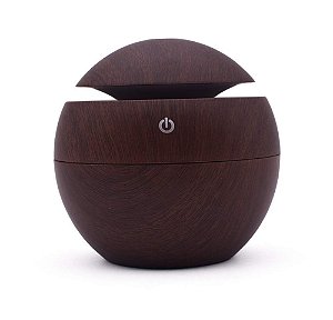 Difusor De Aromas Ultrassônico 7 Cores Terapia 130ml Marrom