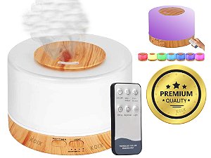 Difusor De Aromas, Umidificador De Ar Ultra-Sônico 500Ml, Difusor De Óleo Essencial, Abajur Led, Lâmpada Colorida