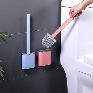Escova de Limpar Vaso Sanitário Privada Banheiro em Silicone (Branco)