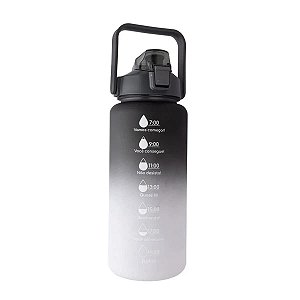 Garrafa Squeeze de Água Academia 2 Litros Fitness Weeze Tie Dye Preto e Branco