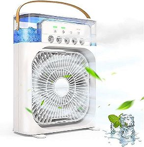 Ventilador Umidificador e Refrigerador de Ar Portátil Usb C/3 Velocidades Mini Ar Condicionado Umidificador Climatizador