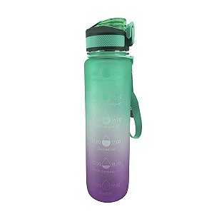 Garrafa Squeeze De Água para Academia 1L Fitness TIE DYE (Verde)