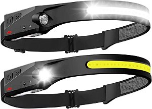 Lanterna De Cabeça Led Potente recarregável USB com sensor de movimento Resistente Água Para Uso em Mecânica Ciclismo Ca