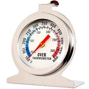 Termômetro Analógico Forno 300° Inox Com Base