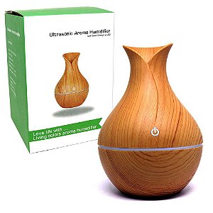 Umidificador Difusor de Ar Purificador Elétrico Ultrassônico Aroma c/Led RGB