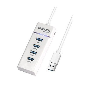 Hub USB 3.0 Extensor USB Com 4 Portas Led Indicador até 5.0 Gbps Alta Velocidade
