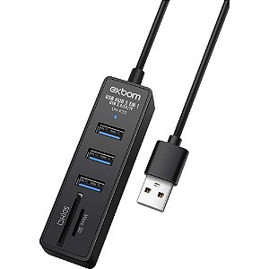Hub Usb 3.0 5gbps 5x1 Leitor Cartão 3 Portas Micro Sd R32