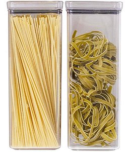 Kit 2 Pote Hermético Tampa Acrílico Porta Mantimento Arroz 2,2 L