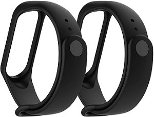 Kit 2 Pulseiras extras para MI Band 3 ou 4 - Preta