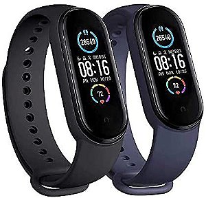 Kit 2 Pulseiras extras para MI Band 5 - (Azul e Preta)