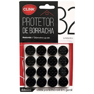 Kit 32 Unidades Protetores Círculo Pé Moveis Cadeira Borracha Piso Resistente Porta Proteção Redondo