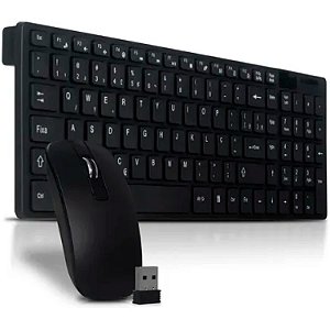 Kit Teclado E Mouse Sem Fio Confortável Ótimo Para Home Office Computador Pc Notebook Português Abnt 2 Usb