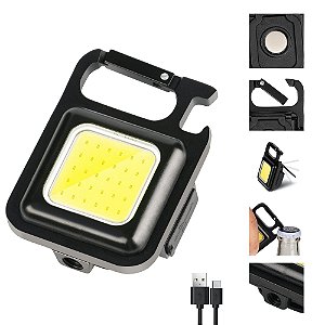 Lanternas pequenas COB, chaveiro recarregável brilhante de 800 lúmens Mini lanterna 3 modos de luz Luz de bolso portátil