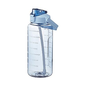 Garrafa de água 2L com marcador e canudo Garrafa de água de grande capacidade com alça Jarro de água à prova d