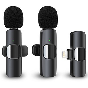 Microfone de Lapela Sem Fio para iPhone iPad, Microfone Sem Fio Plug-Play para Gravação