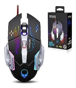 Mouse Gamer 6 Botões 4800 DPI 4 Modos RGB 7 Cores Gaming Cabo Usb 1.5 metros com Filtro Exbom