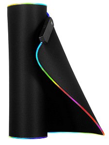 Mouse Pad Gamer Iluminado led Rgb Grande 80 cm por 30 com Mousepad gamer Led com em volta superficie speed para jogos