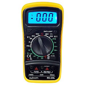Multímetro Digital Profissional Portátil com Cabo Multi Teste Exbom MD-200L