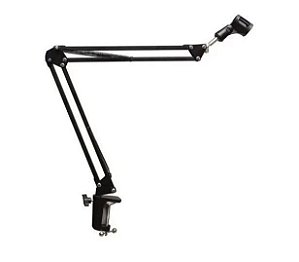 Pedestal Suporte Mesa Articulado Para Microfone Studio Rádio Sem Pop Filter