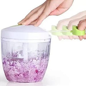Processador Alimento Manual Grande 5 Lâminas Inox 900ml (BRANCO)