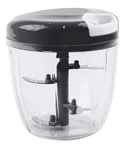 Processador Alimento Manual Grande 5 Lâminas Inox 900ml (PRETO)