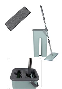 Rodo Giratório Mop Flat Com Balde Para Limpeza De Pisos