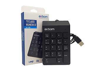 Teclado Numérico USB 18 Teclas Exbom BK-N30 Preto (preto)