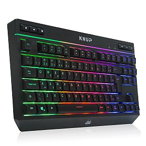 Teclado Semi Mecânico TKL Gamer Led Rgb Multimídia Anti Ghosting Abnt2 Usb para Computador Pc Notebook Mac