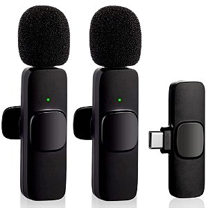 Microphone for Type-C Phone, Plug-Play Wireless Mic with 2 Microphone for USB-C Android Phone Video Re