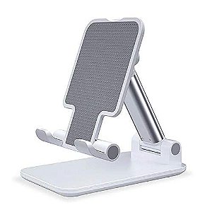 Suporte de Mesa para Celular Ajustável Articulado Tablet Smartphone (Branco)