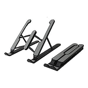 Suporte para Notebook - Regulável, Ergonômico e Portátil (PRETO)