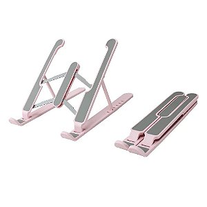 Suporte para Notebook - Regulável, Ergonômico e Portátil (ROSA)