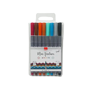 KIT MINI CANETA FINE LINER ULTRA FINA WINTER 0.4MM - 8 CORES BRW - FI0051