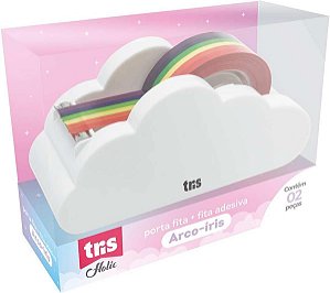 Porta Fita Nuvem + Fita Adesiva Arco-Íris Tris - 612515