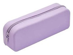 Estojo Retangular Silicone 1 ziper cor lilás - ET0801