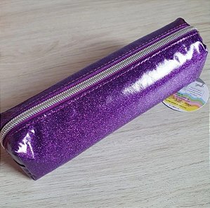 Estojo Glitter 1 Ziper Roxo ET0503
