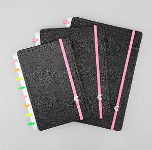 Caderno Inteligente Lets Glitter Neon Black Médio - CIMD3133