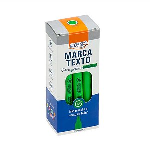 MARCA-TEXTO FLUORESCENTE VERDE - CAIXA C/ 12UN  - BRW CA2003