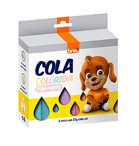COLA COLORIDA 25GR C/ 6UN - (PASTEL) BRW- CO4026