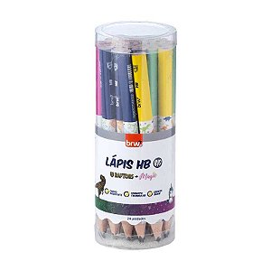 LÁPIS HB BIG - ESTAMPADO RAPTORS E MAGIC - RESINA TRIANGULAR - POTE C/ 24UN   - BRW LP7250