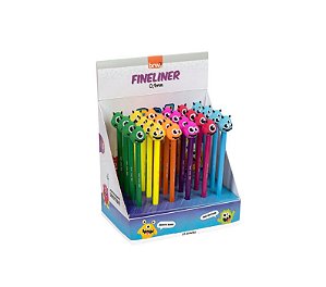 CANETA HIDROGRAFICA FINELINER 0,4MM - MONSTRO - DISPLAY C/ 24UN BRW - FI3004