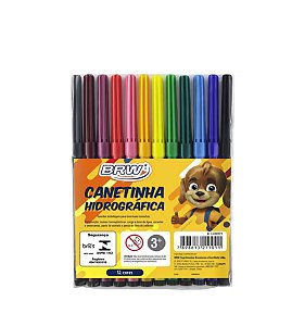 CANETINHA HIDROGRÁFICA - BLISTER C/ 12 CORES  BRW - CA8001