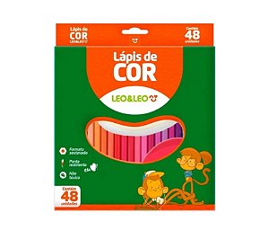 LAPIS DE COR 48 CORES RESINA SEXTAVADO LEO E LEO - 72105